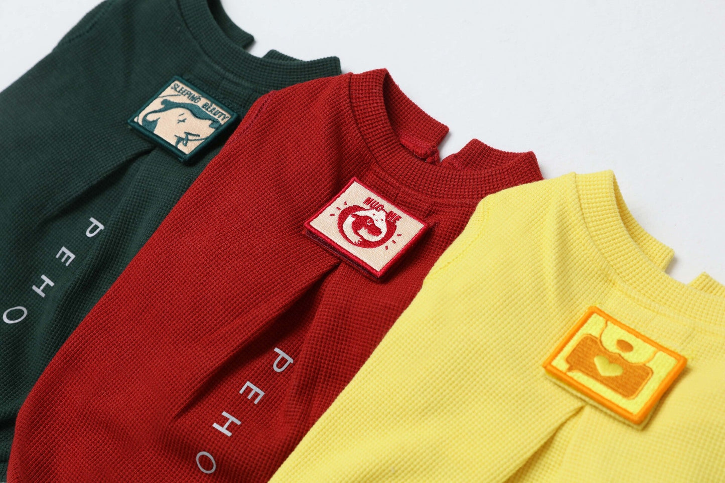 Embroidery Waffle T-Shirt - Red