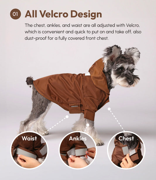 Tribeca adjustable velcro raincoat - Choco